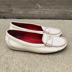 ARA Designer Patent Leather Loafers Women's 9 White Driving Shoes​​​​​